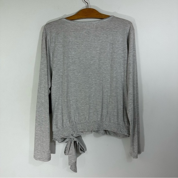 NWT Lucky Brand Heather Gray Sandwash Surplice Top - Picture 6 of 10